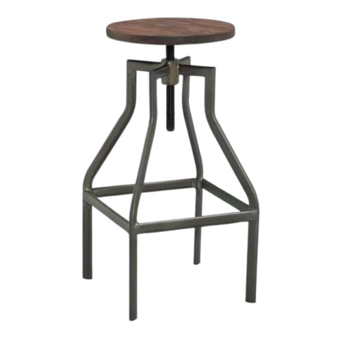 STONER METAL AND WOOD HIGH STOOL Industrial style. Find it on MisterWils. More than 4000sqm of showroom and warehouse. 3/4
