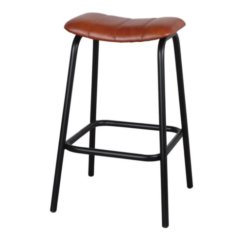 OXLEY MAXI HIGH STOOL Industrial style, made of steel and leather. 3/4