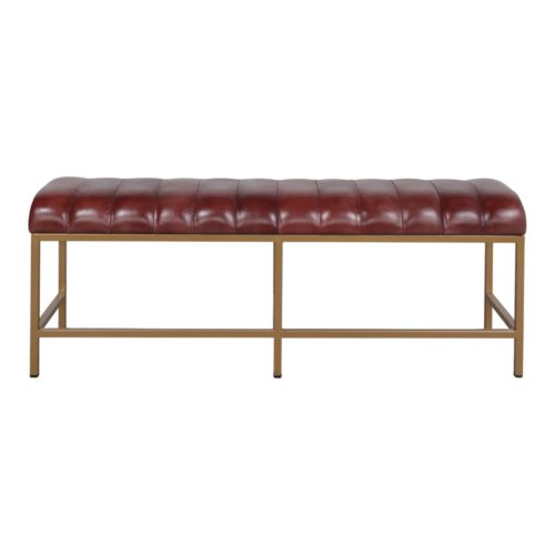 ASONDY UPHOLSTERED BENCH Vintage Industrial style made of steel and leather. Find it on MisterWils. More than 4000sqm of showroom and warehouse. 1