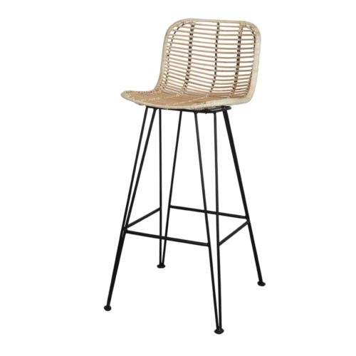 DAISY MAXI HIGH STOOL Nordic style made of steel with rattan seat. Find it on MisterWils. More than 4000sqm of showroom and warehouse. 1