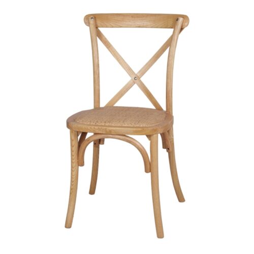 SASHA WOODEN CHAIR with cross backrest. Find it on MisterWils. More than 4000sqm of showroom and warehouse.