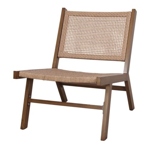 TALISSA LOUNGE ARMCHAIR made of aluminium imitating wood and synthetic rattan. Find it on MisterWils. More than 4000m2 of showroom and warehouse. 1
