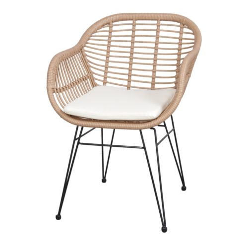 BRANDY CONFORT OUTDOOR CHAIR Nordic style made of steel and synthetic rattan. Suitable for outdoors. Find it on MisterWils.1
