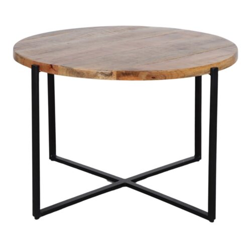 BELLADONA WOODEN SIDE TABLE Industrial style, made of steel and tropical wood. Find it on MisterWils. More than 4000sqm of showroom and warehouse. front
