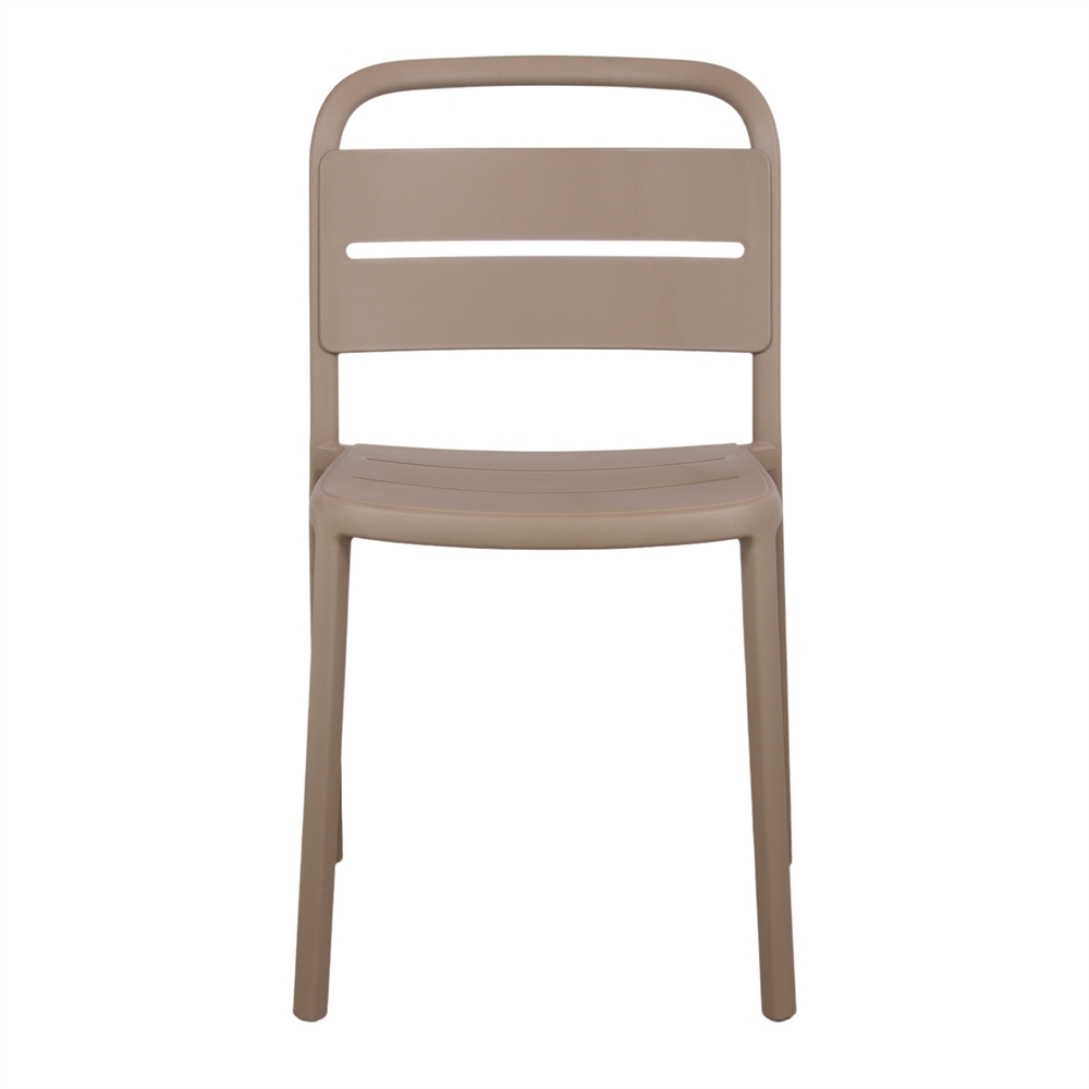 COMO SIN BRAZOS Silla apilable de polipropileno apta para exterior. Encuéntrala en MisterWils. Más de 4000m² de exposición y almacén.