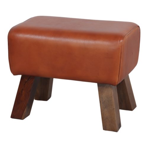 DONATI LEATHER LOW STOOL Rustic Vintage style upholstered in goatskin. Find it on MisterWils. More than 4000sqm of showroom and warehouse.1