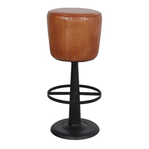 GRANT HIGH STOOL made of steel and leather. Find it on MisterWils. More than 4000sqm of showroom and warehouse.1
