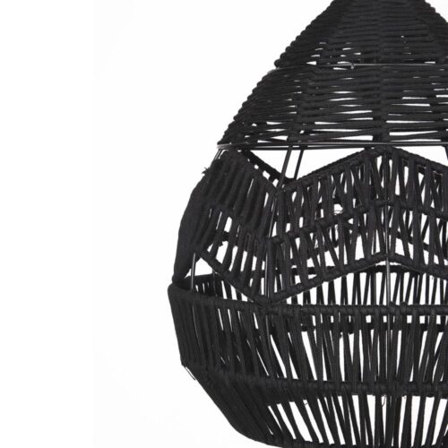 lámpara de techo TAMOK fabricada en cuerda natural color negro - detalle