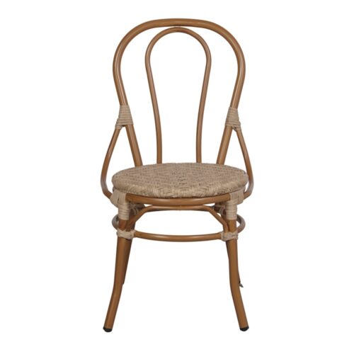 SILLA DE RATTÁN SINTÉTICO ALUTON estilo Bistró. Válida para exterior y apilable.2