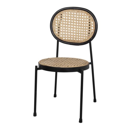 LOUTIQUE METAL AND RATTAN CHAIR Contemporary style, made of steel and natural rattan. Find it on MisterWils. More than 4000sqm of showroom and warehouse.1