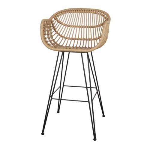BLOKY OUTDOOR HIGH STOOL made of synthetic rattan, Nordic style. Find it on MisterWils. More than 4000sqm of showroom and warehouse.
