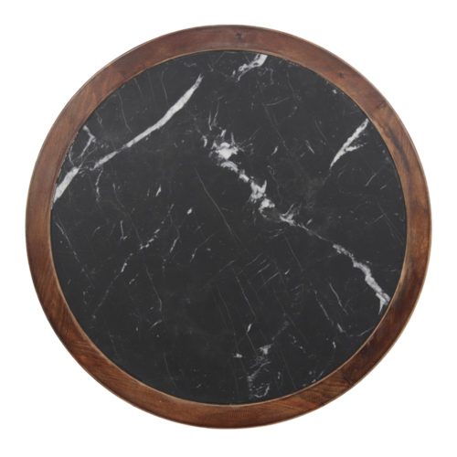DAVOX BLACK MARBLE AND WOOD TABLETOP