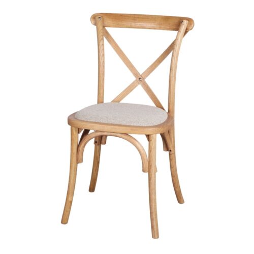 LOTUS UPHOLSTERED WOODEN CHAIR with cross backrest. 1