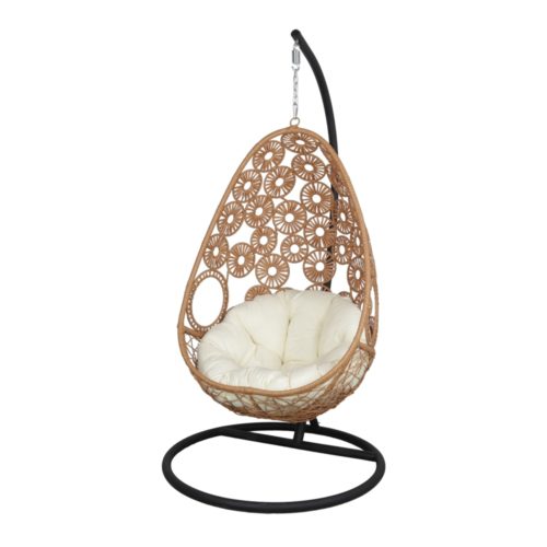 CORFU HANGING CHAIR Egg Chair Mediterranean style made of synthetic rattan with support included. Find it at MisterWils. 1