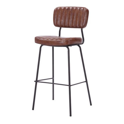 POMBO METAL AND LEATHERETTE HIGH STOOL Industrial style made of steel and leather. Find it on MisterWils. More than 4000sqm of showroom and warehouse.