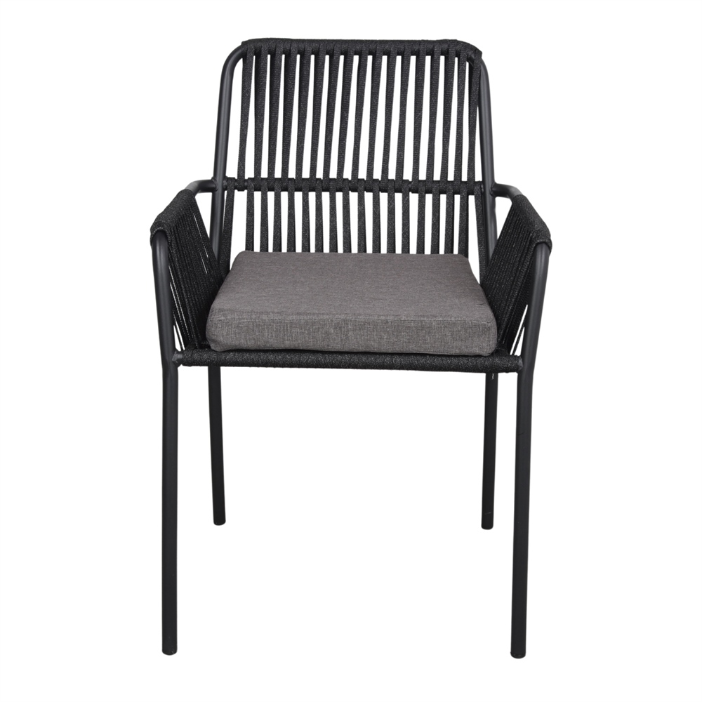 SILLA DE CUERDA Y METAL ROMEO gris frontal