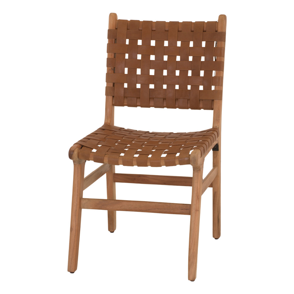 DELYCE BROWN LEATHERETTE CHAIR Nordic style