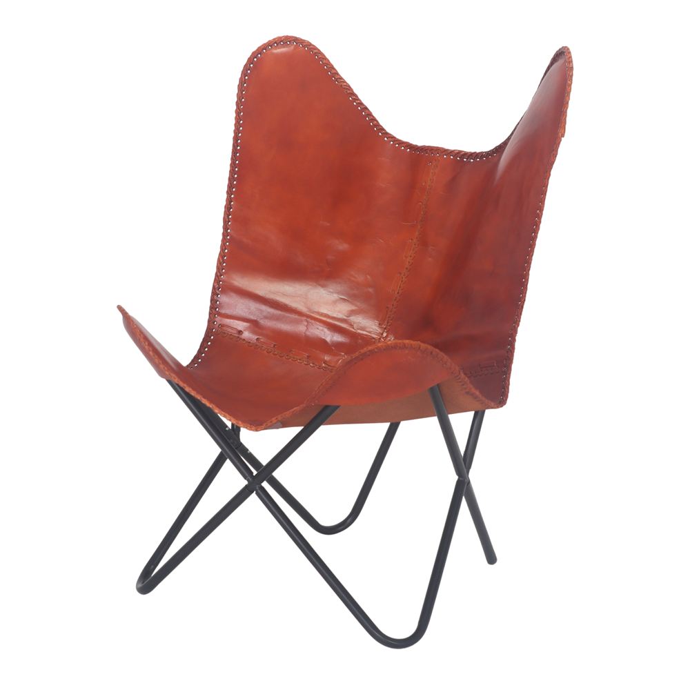 sillón de piel BUTTERFLY CARAMEL 1