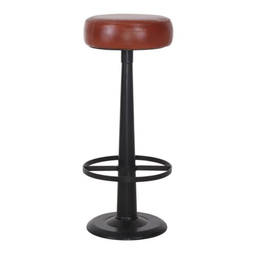 TABURETE ALTO DE METAL Y PIEL ALEXIS 2