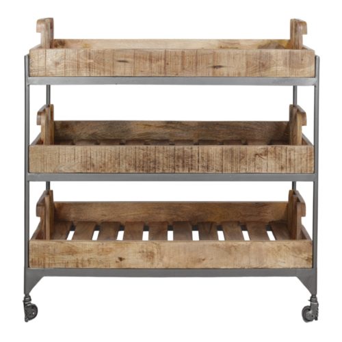 ALTRY WOOD AND METAL CART Industrial style made of steel and tropical wood. Find it on MisterWils. More than 4000sqm of showroom and warehouse.