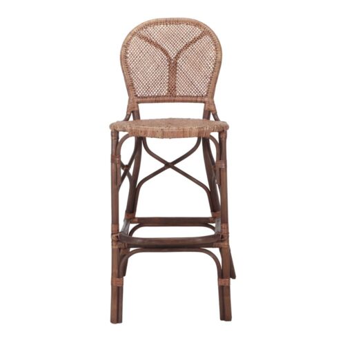 TABURETE ALTO DE RATÁN ETROC estilo Bistró. 2