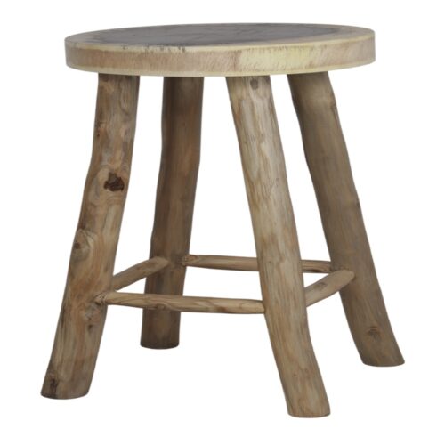 MANAO WOODEN LOW STOOL Rustic style. Find it on MIsterwils. More than de 4000sqm of showroom and warehouse.
