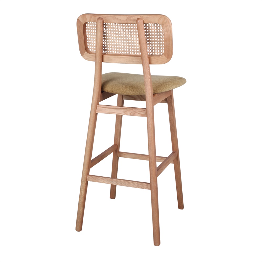 TABURETE ALTO DE MADERA AKEMY curry trasera