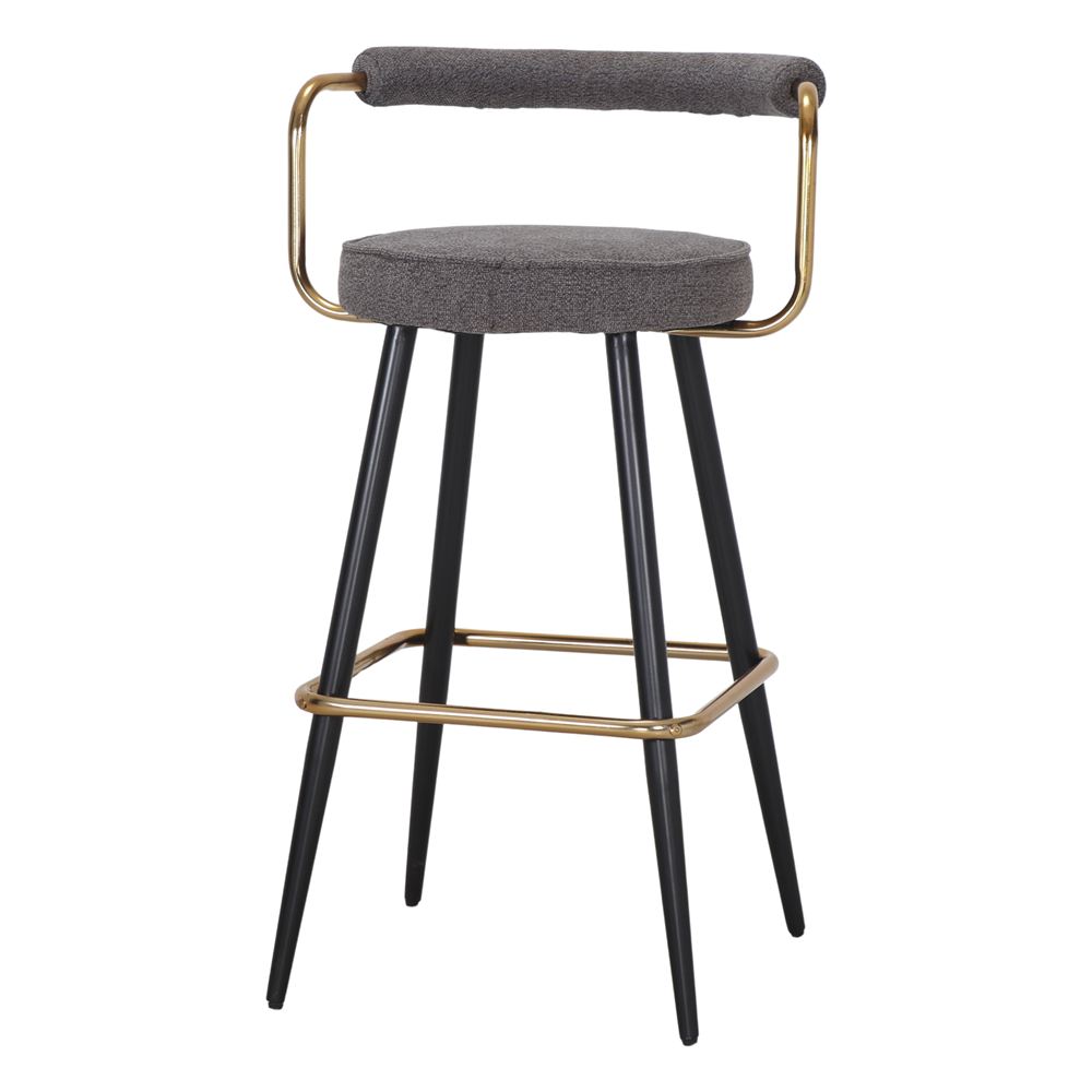 TABURETE ALTO DE METAL TAPIZADO DENZEL  grafito 1