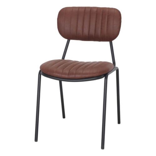 SILLA DE SÍMIL PIEL NEVELIA Estilo Industrial.  Marrón 1