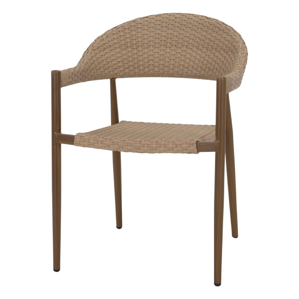 LALIX OUTDOOR CHAIR in Mediterranean style, structure made of metal, seat and backrest in synthetic marrow.