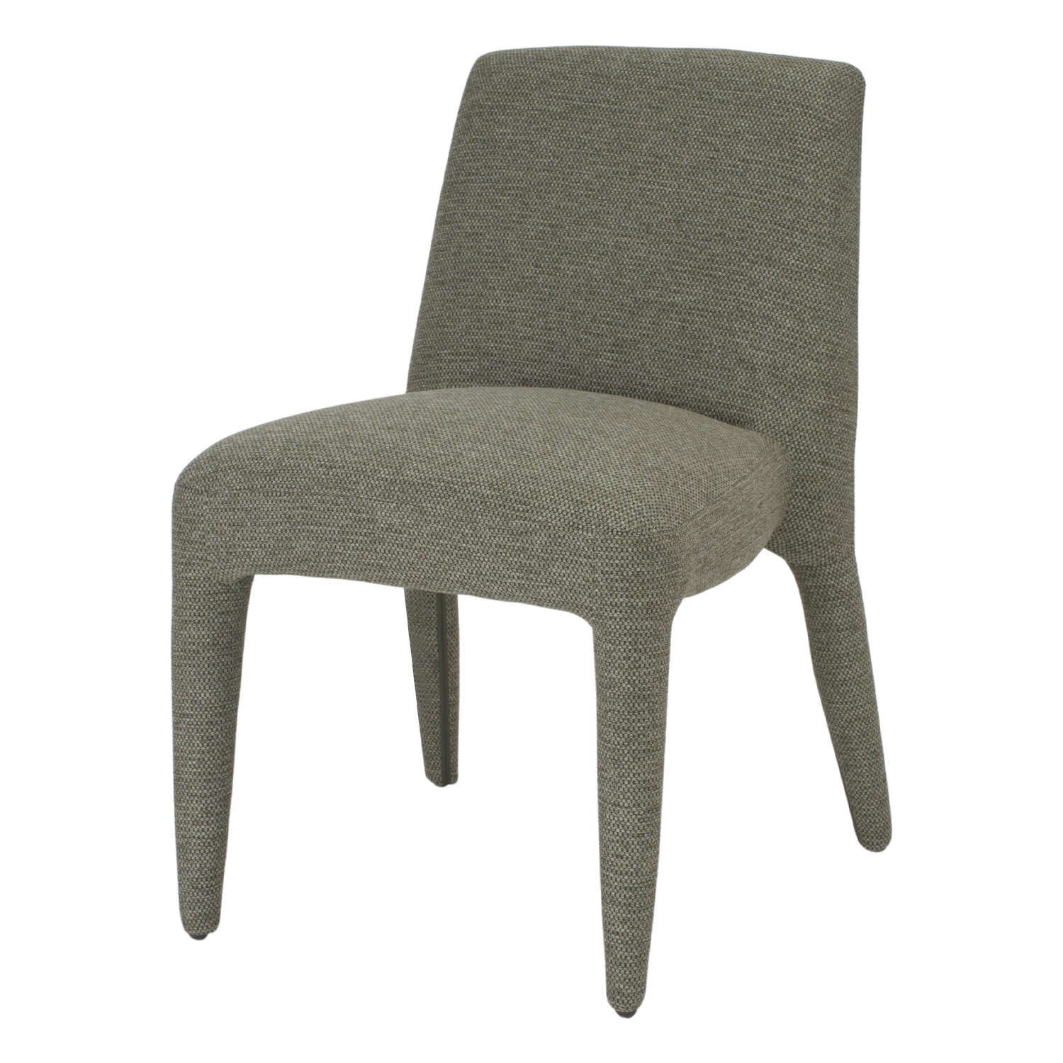 SILLA TAPIZADA WALDO estilo Contemporáneo. Tapizado en textil con estructura de madera. Verde Oliva
