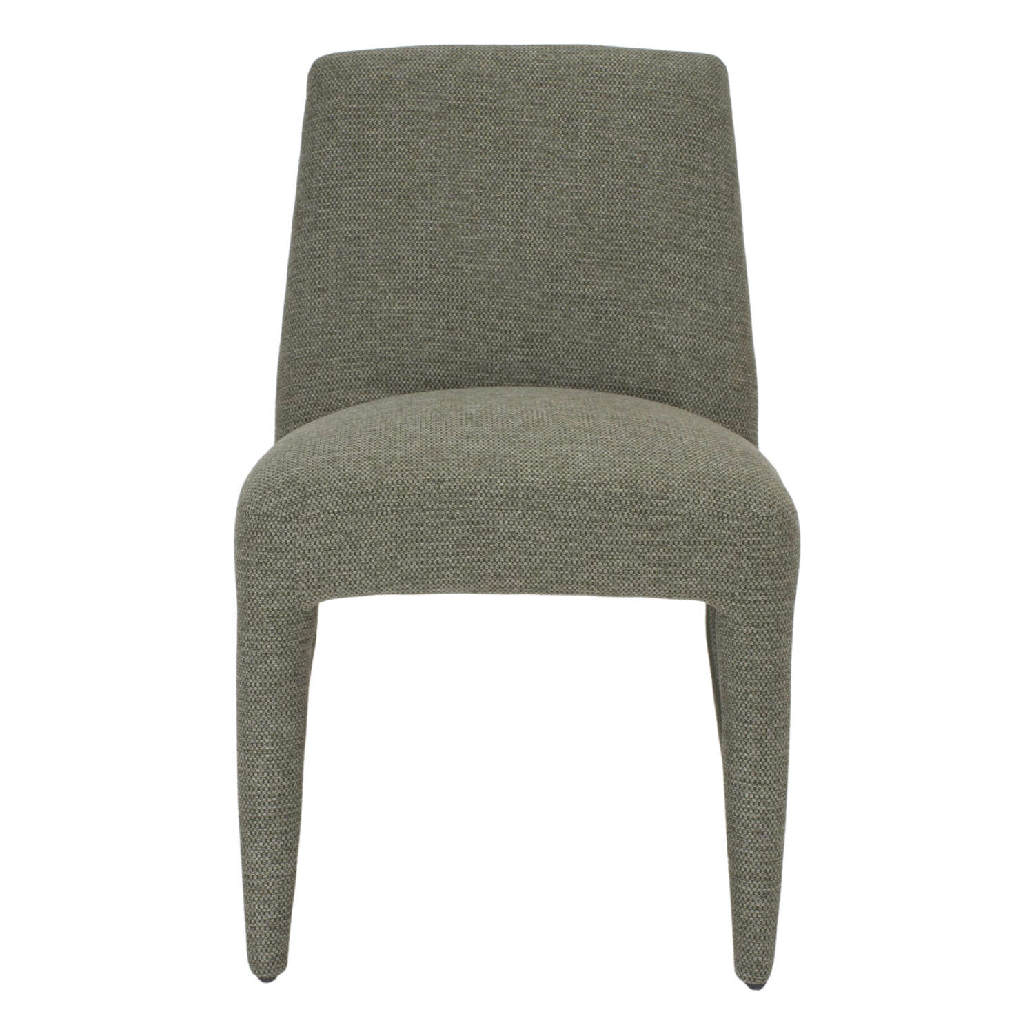 SILLA TAPIZADA WALDO estilo Contemporáneo. Tapizado en textil con estructura de madera. Verde Oliva frontal