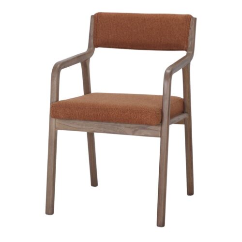 SILLA DE MADERA TAPIZADA KUMSU, estilo Nórdico. calabaza 1