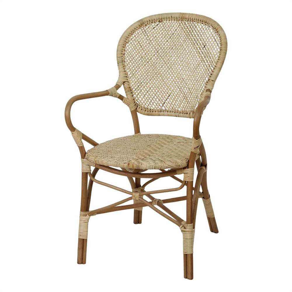SILLA DE RATÁN CARVI con reposabrazos. 1