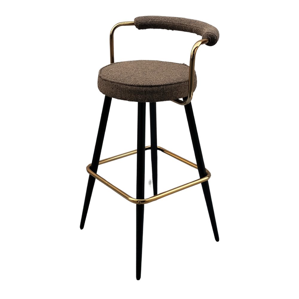 misterwils-taburete-metal-dorado-tapizado-DENZEL-MOKA-1 HIGH UPHOLSTERED STOOL AND METAL DENZEL - Image 5