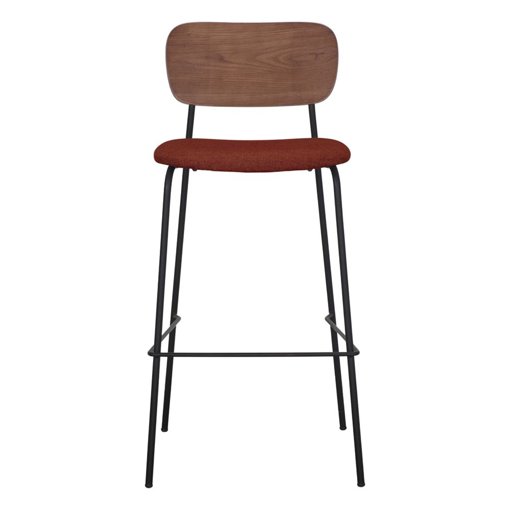 TABURETE ALTO TAPIZADO SHERPA estilo Mid Century 2