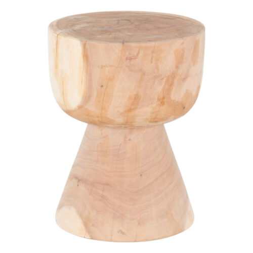 Mesa auxiliar Kanan, estilo Rústico. Fabricada en madera tropical de suar. Producto fabricado de manera artesanal. Not valid for outdoor use. frontal