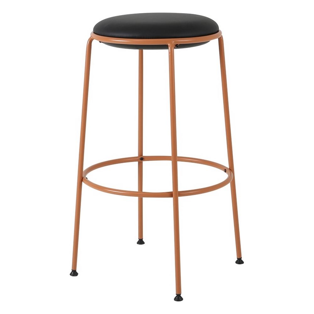 KELSO METAL BAR STOOL in industrial style, featuring a metal frame and a seat upholstered in forest green fabric.